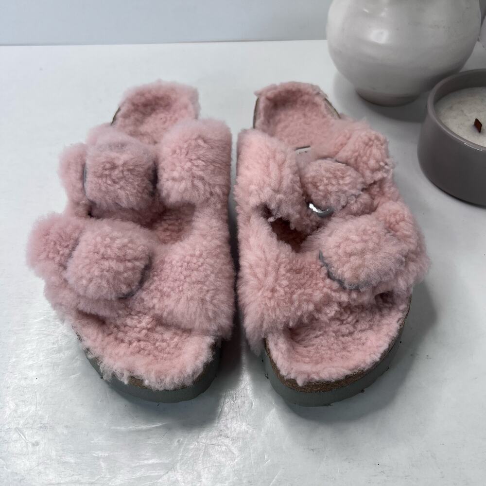Papillio Birkenstock Arizona Big Buckle Pap Shearling Sandal Women 9 Narrow Fit